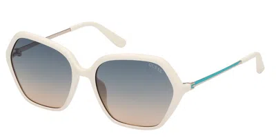 Guess Gu00134 21p Women's Sunglasses White Size 55 In Multi