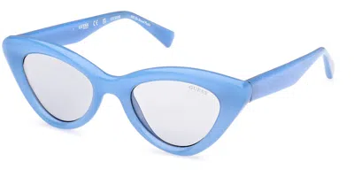 Guess Gu00137 84a Men's Sunglasses Blue Size 50 In Orange