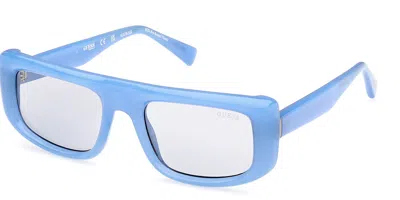 Guess Gu00138 84a Men's Sunglasses Blue Size 53 In Pattern