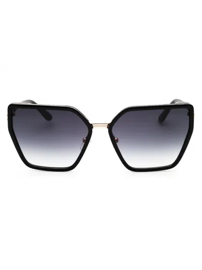 Guess Gu00146 Sunglasses In Shiny Black  / Gradient Smoke