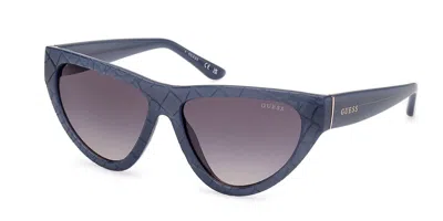 Guess Gu00151 84b Women's Sunglasses Blue Size 57