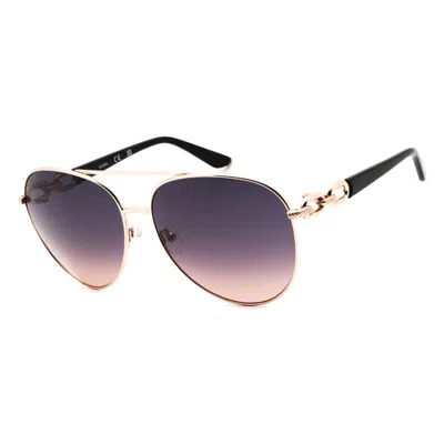 Guess Gu00158 Aviator Gradient Lens Sunglasses In Rose Gold