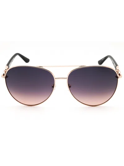 Guess Gu00158 Sunglasses In 28b - Shiny Rose Gold / Gradient Smoke