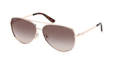 Guess Gu00193 28f Women's Sunglasses Gold Size 62 In Black