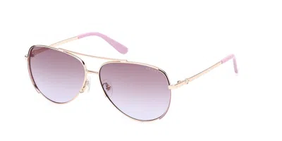Guess Gu00193 59f Women's Sunglasses Gold Size 58
