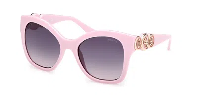 Guess Gu00197 78z Women's Sunglasses Purple Size 55 In Pink