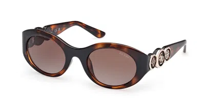 Guess Gu00198-h 52f Occhiali Da Sole Tartarugatishell Per Donna In Brown