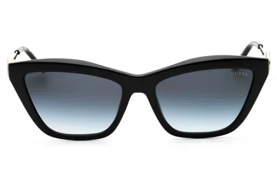 Guess Gu00199 Sunglasses In 01b - Shiny Black  / Gradient Smoke