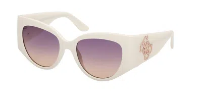Guess Gu00202 21z Women's Sunglasses White Size 54 In Neutral
