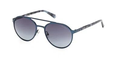 Guess Gu00211 91w Men's Sunglasses Blue Size 52