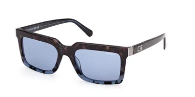 Guess Gu00213 92v Men's Sunglasses Tortoiseshell Size 55 In Blue