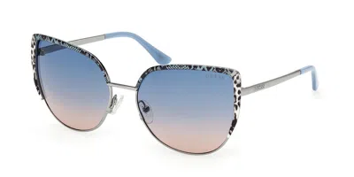 Guess Gu00217 10w Women's Sunglasses Silver Size 59 In Multi