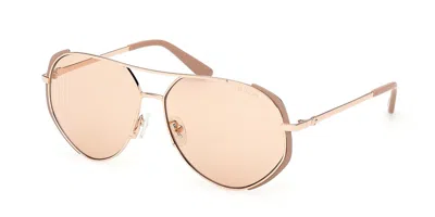 Guess Gu00219 58e Occhiali Da Sole Marroni Per Donna In Gold