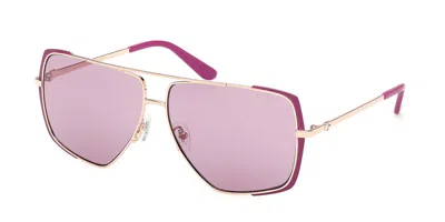 Guess Gu00220 82y Occhiali Da Sole Oro Per Donna In Pink