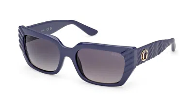 Guess Gu00254 90b Women's Sunglasses Blue Size 55