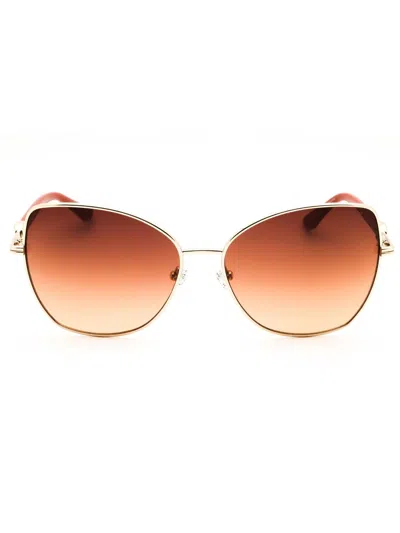 Guess Gu00259 Sunglasses In 32f - Gold / Gradient Brown