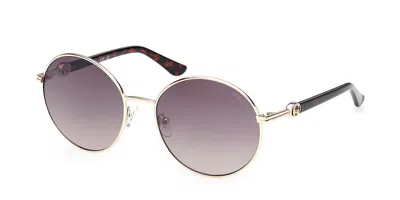 Guess Gu00260 32g Occhiali Da Sole Oro Per Donna In Brown