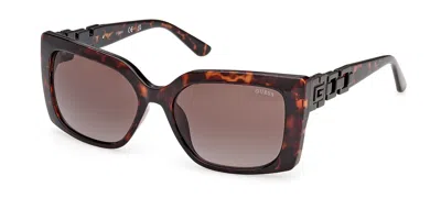 Guess Gu00265-h 52f Occhiali Da Sole Tartarugatishell Per Donna In Brown