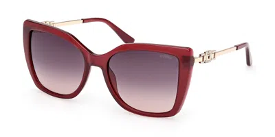 Guess Gu00266 69z Occhiali Da Sole Borgogna Per Donna In Red
