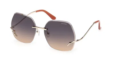 Guess Gu00268 32b Occhiali Da Sole Oro Per Donna In Gray