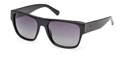 Guess Gu00277 Polarized 01d Occhiali Da Sole Neri Per Uomo In Black
