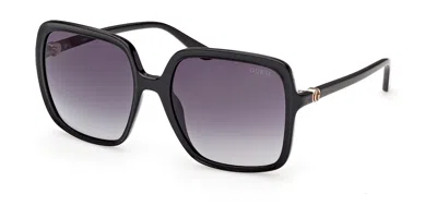 Guess Gu00280 01b Women's Sunglasses Black Size 57