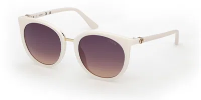 Guess Gu00282 21z Women's Sunglasses White Size 52 In Pink