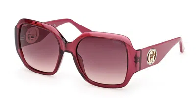 Guess Gu00283 69t Women's Sunglasses Burgundy Size 57 In Red
