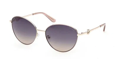 Guess Gu00284 59w Women's Sunglasses Brown Size 58 In Silver