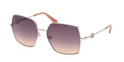 Guess Gu00285 10z Women's Sunglasses Silver Size 58 In Metallic