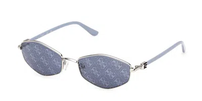 Guess Gu00289 10x Women's Sunglasses Silver Size 56 In Gray