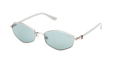 Guess Gu00289 32n Women's Sunglasses Gold Size 56 In Blue