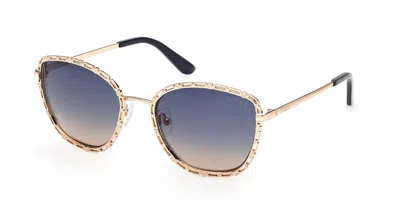 Guess Gu00297 32w Women's Sunglasses Gold Size 54 In Neutral