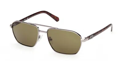 Guess Gu00301 08n Men's Sunglasses Gunmetal Size 59 In Red