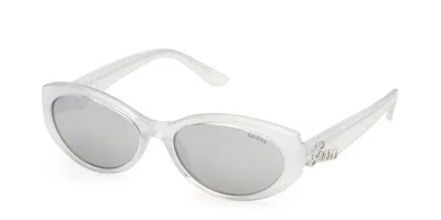 Guess Gu00307 27c Women's Sunglasses White Size 56 In Gray