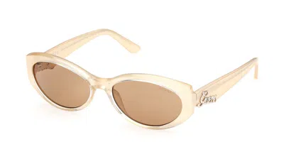 Guess Gu00307 41e Women's Sunglasses Yellow Size 56 In Neutral
