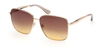Guess Gu00308 33f Occhiali Da Sole Oro Per Donna In Brown