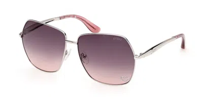Guess Gu00309 10b Women's Sunglasses Silver Size 60 In Multi