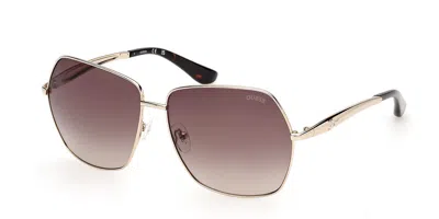 Guess Gu00309 32f Women's Sunglasses Gold Size 60 In Purple