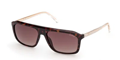 Guess Gu00311 52f Men's Sunglasses Tortoiseshell Size 57 In Brown