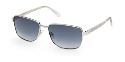 Guess Gu00312 10w Men's Sunglasses Silver Size 58 In Gray