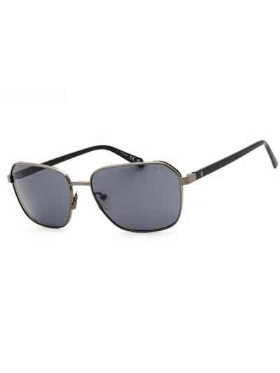 Guess Gu117 Rectangular Men's Metal Sunglasses In Gray