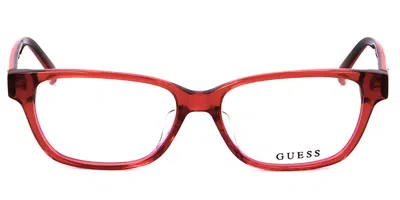 Guess Gu2600-d Asian Fit 069 Women's Glasses Clear Size 53 - Free Lenses - Blue Light Block Available In Red