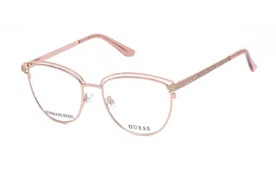 Guess Gu2685 Cat-eye Metal Frame Eyeglasses In Rose Gold