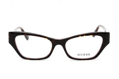 Guess Gu2747 Eyeglasses In Havana/other / Clear Demo Lens