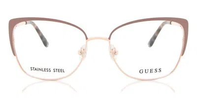 Guess Gu2814 Women's Glasses, Brown, Size 57 In Gold