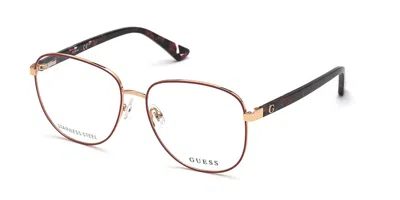 Guess Gu2816 069 Women's Glasses Burgundy Size 56 - Free Lenses - Blue Light Block Available In Gold
