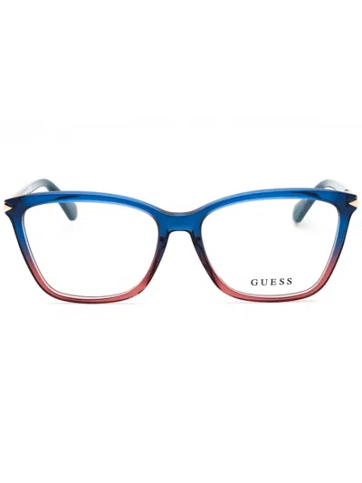 Guess Gu2880 Eyeglasses In Blue/other/clear Demo Lens