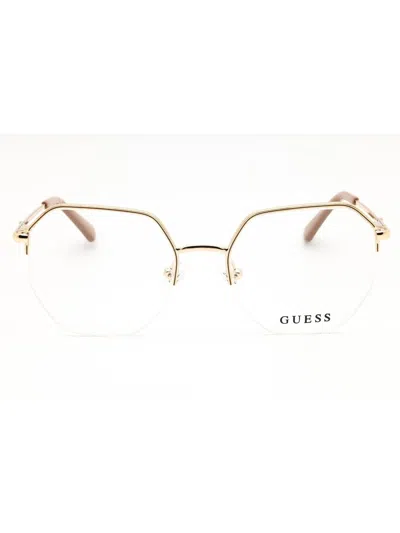 Guess Gu2935 Eyeglasses In Pink Gold/clear Demo Lens