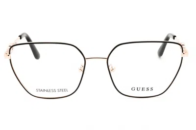 Guess Gu2952 Eyeglasses In 005 - Black/other/clear Demo Lens